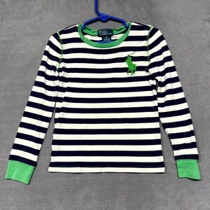 Polo Ralph Lauren Rugby Shirt Kids 6 Multicolor Striped Cotton Flame Resistant